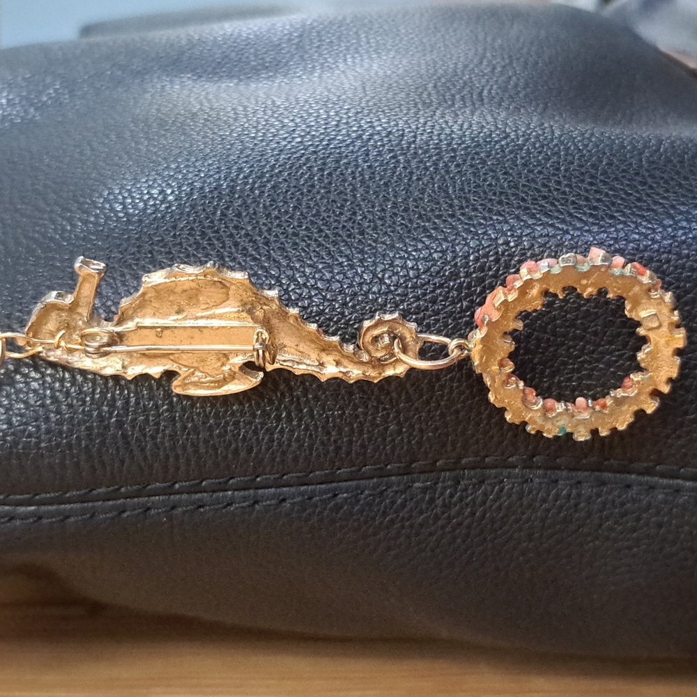 Hand Crafted Bag Purse Tote Jewelry Key Ring Decorative Vintage Jewelry Upcycle - Picture 5 of 5